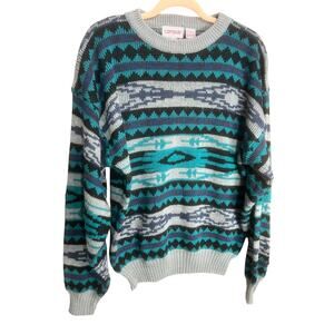 Campus Coogie 90s Crew Sweater 90s Sz L Acrylic Comfort Winter Festive Y2K